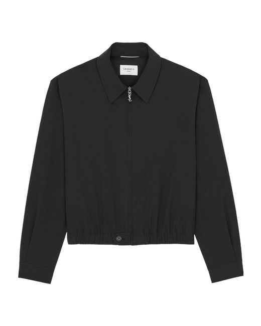 Saint Laurent Black Cotton Zip-Up Jacket for men