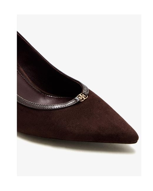 Tory Burch Brown 80Mm Double T-Buckle Pumps