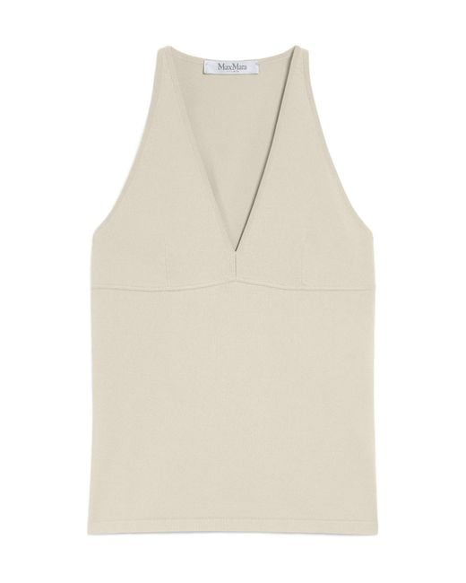 Max Mara Natural Armida1234 V-Neck Sleeveless Top