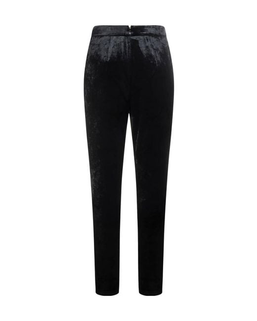 Balmain Black Skinny Velvet Trousers