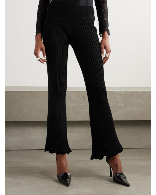 Rabanne Black Ribbed Trousers