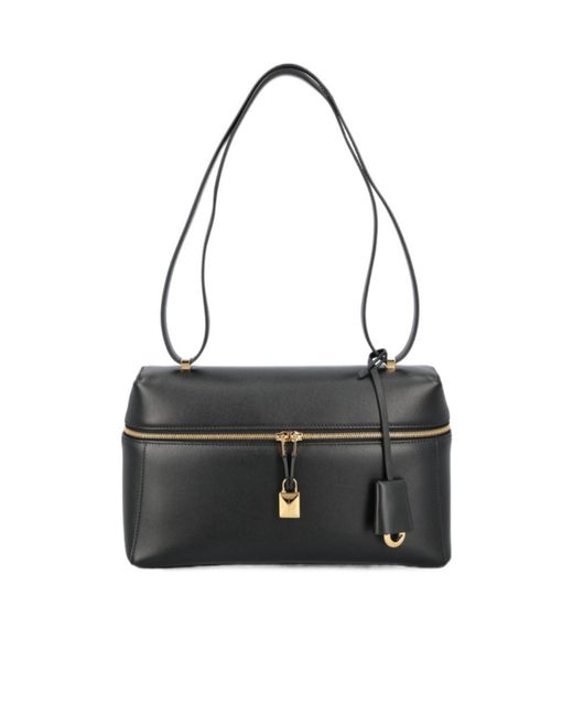 Loro Piana Black Zippered Shoulder Bag