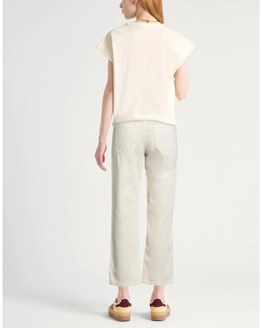 Isabel Marant Natural Minimalist Solid Color Straight Leg Jeans