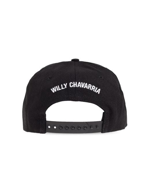 Willy Chavarria Black Diablo Baseball Cap for men