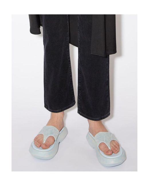 Acne Blue Thong-Strap Slip-On Sandals