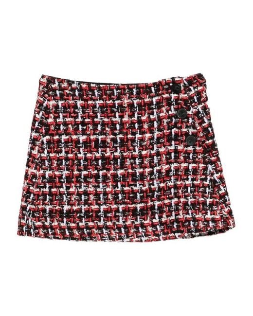 IRO Red Button-Down Skirt