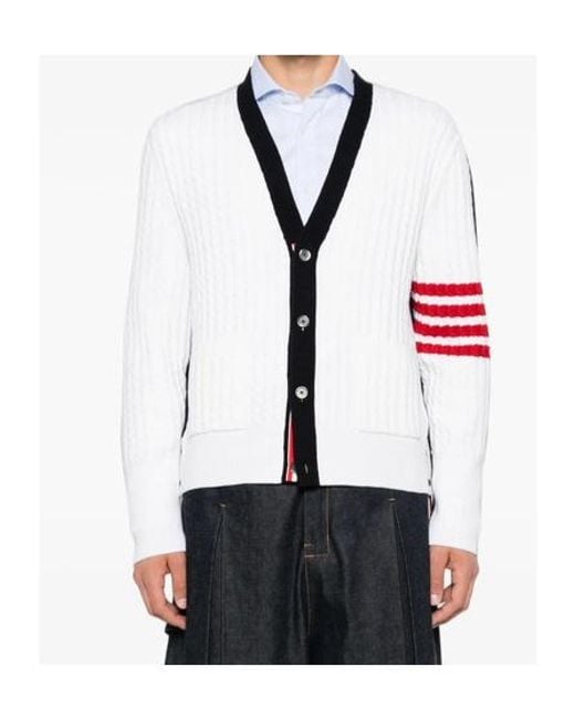 Thom Browne Black Long-Sleeve Single-Breasted Cardigan for men