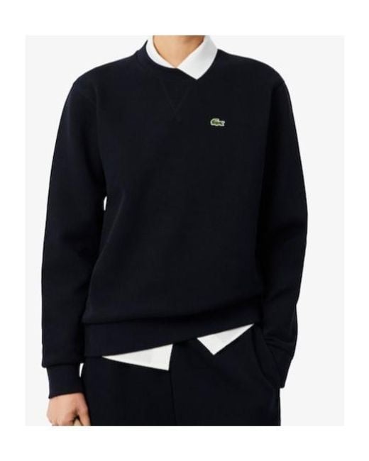 Lacoste Blue Logo Crew-Neck Sweatshirt