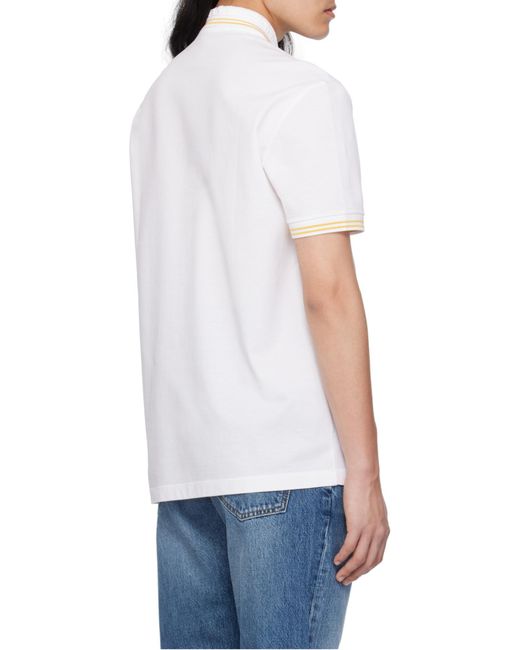 Versace White Medusa-Embroidered Short-Sleeved Polo Shirt for men