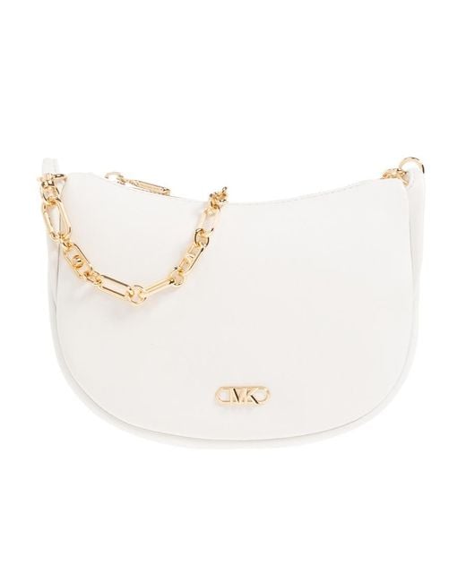 MICHAEL Michael Kors White Logo-Plaque Leather Tote Bag