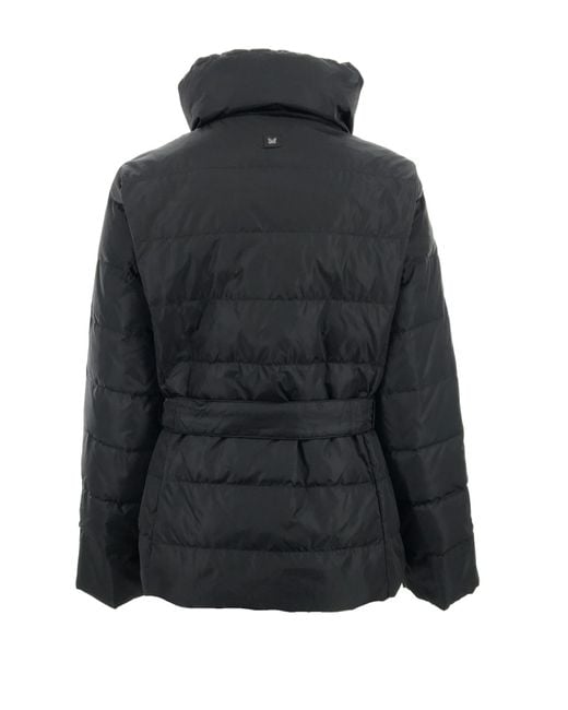 Weekend by Maxmara Black Long-Sleeved Lace Down Jacket