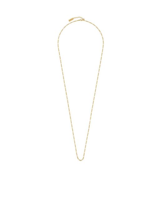 Saint Laurent White Long Parallel Figaro Chain Necklace