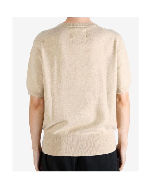 Extreme Cashmere Natural Short-Sleeved V-Neck Sweater for men
