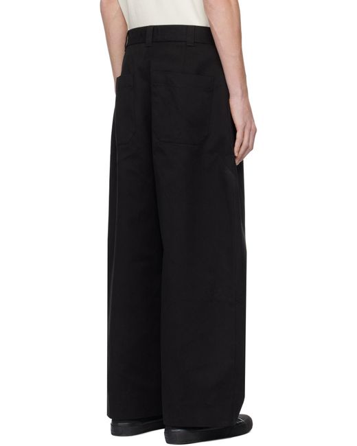 Studio Nicholson Blue Sorte High-Waisted Wide Leg Trousers for men