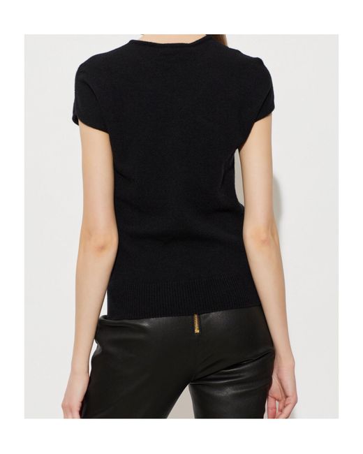 Balmain Black Button Detailed Knitted Top