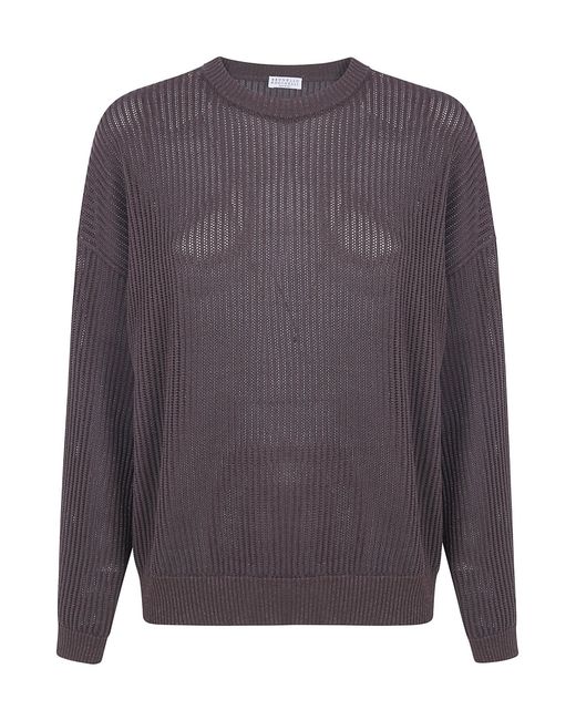 Brunello Cucinelli Gray Long Sleeved Jumper