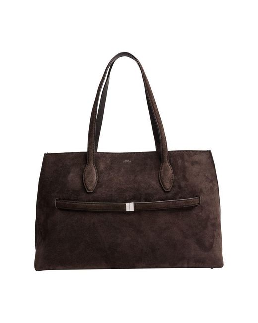 Totême Black Suede Lounge Tote Bag