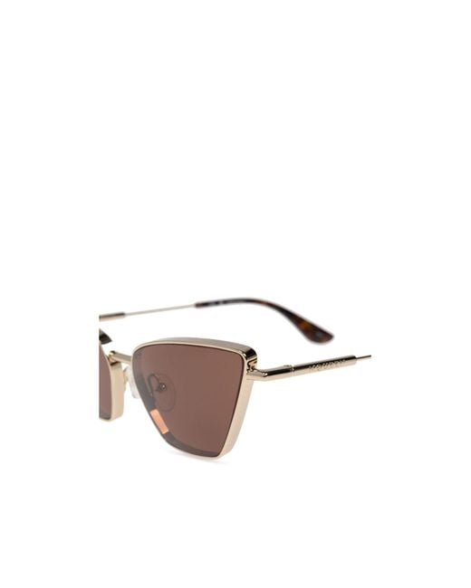 McQueen Metallic Eyewear Cat-Eye Frame Sunglasses