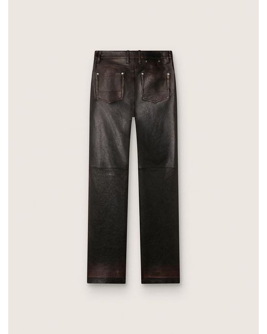 Golden Goose Deluxe Brand Gray Straight-Leg Leather Pants