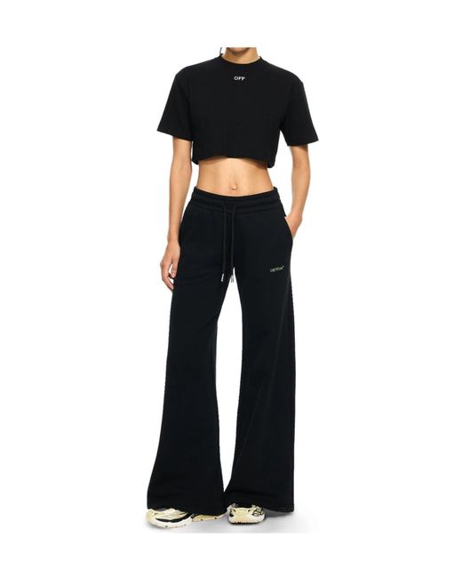 Off-White c/o Virgil Abloh Black Off Stamp Ribbed Cropped T-Shirt