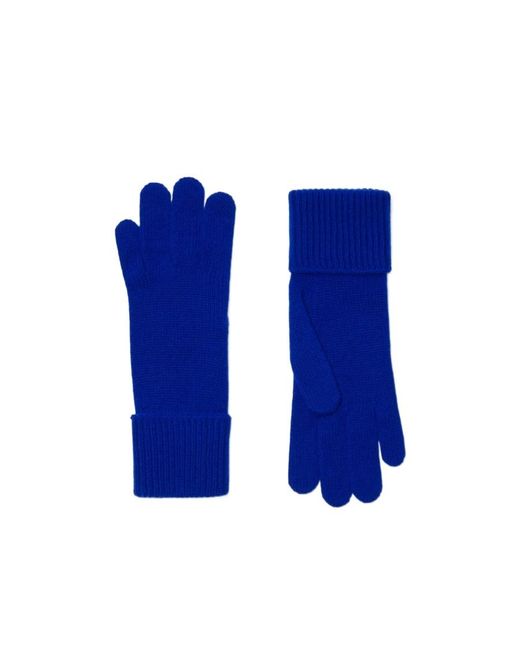 Burberry Blue Equestrian Knight Logo Embroidered Full-Finger Gloves for men