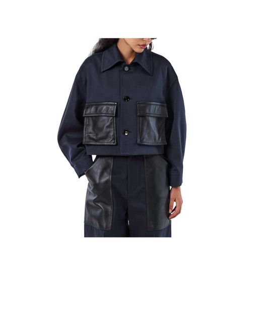 Bottega Veneta Blue Cropped Jacket