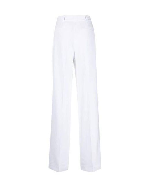 Michael Kors White Michael Crepe Wide-Leg Pants