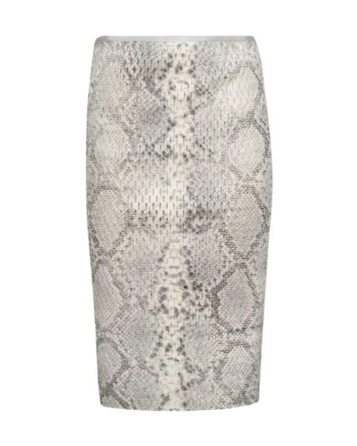 Alexander Wang Gray Printed Mid-Rise Midi Skirt