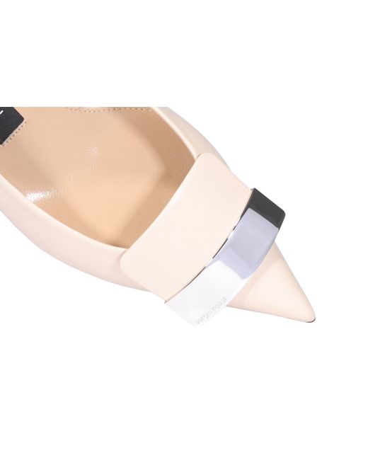 Sergio Rossi Natural Pointed Toe Pumps