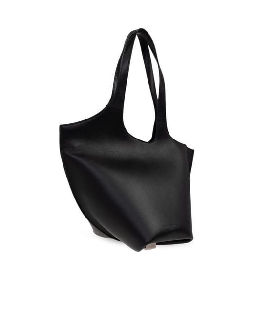 The Attico Black The La Scoop Asymmetric Medium Shopper Bag