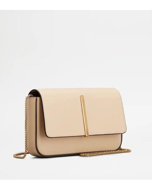Tod's Natural Di Bag Folio Mini Flap Bag