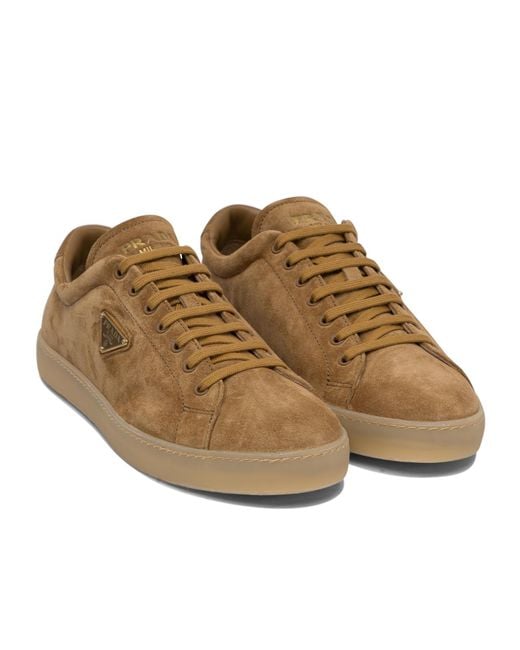 Prada Brown Suede Sneakers for men