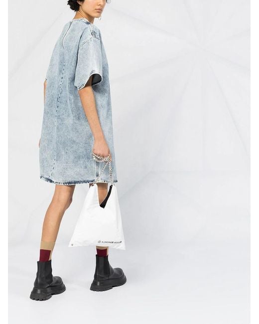 MM6 by Maison Margiela Blue Acid-Wash Denim Dress