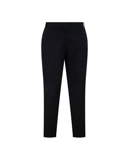 Emporio Armani Black Minimalist Slim-Fit Trousers for men