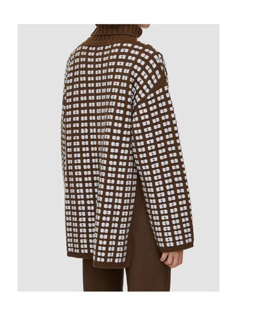 Joseph Brown Waffle Knit High Neck Jumper