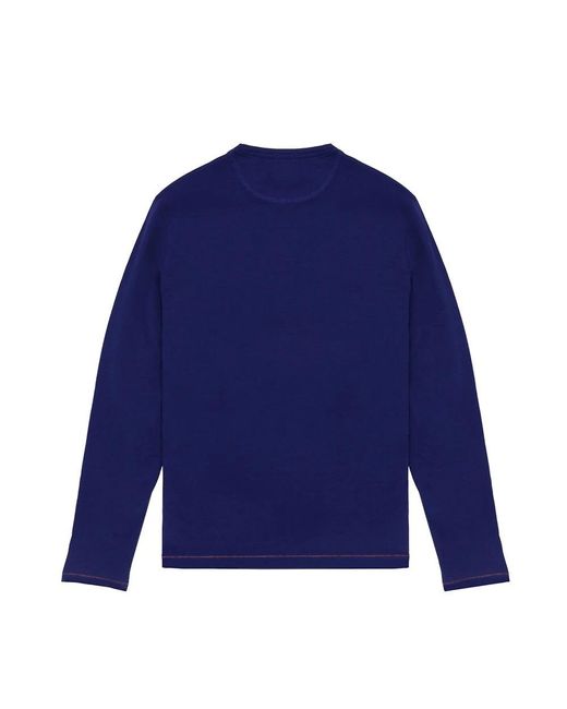 Armani Jeans Blue T-Shirt With Round Neck And Long Sleeves for men