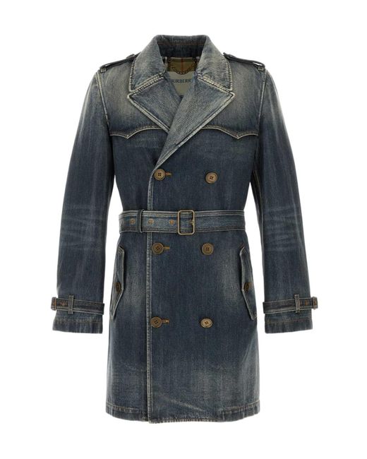 Burberry Blue Long-Sleeved Denim Jacket for men