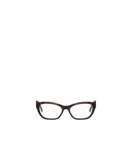 Givenchy White Havana Cat-Eye Glasses