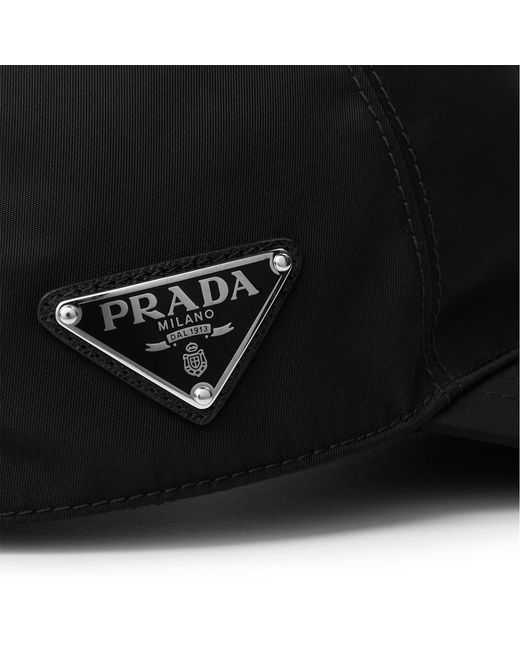 Prada Black Logo Baseball Cap for men