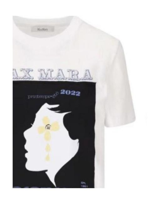 Max Mara Black Printed Pattern Short-Sleeved T-Shirt