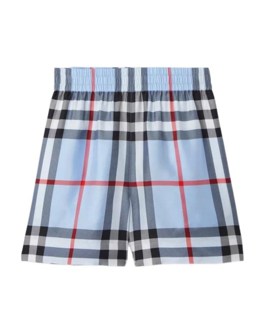 Burberry Blue Check Patterned Bermuda Shorts