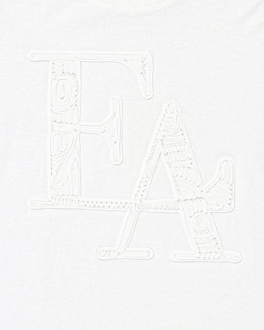 Emporio Armani White Logo Embroidered T-Shirt for men