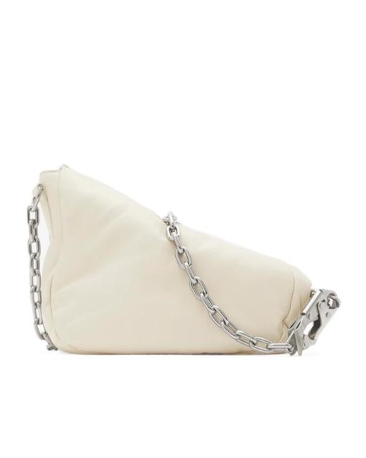 Burberry Natural Small Knight Chain-Linked Shoulder Bag