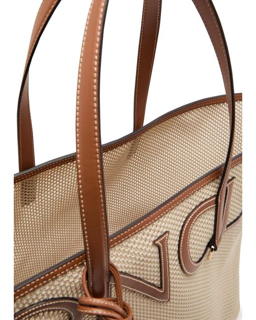 Moncler Natural Woven Leather Tote Bag