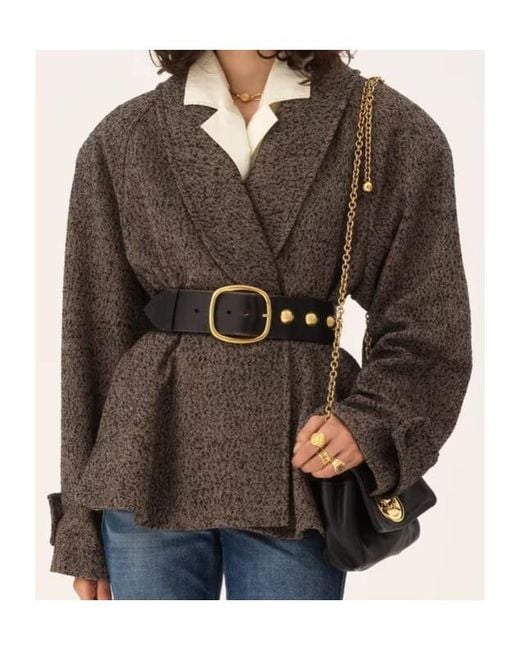 Chloé Brown Chloé Double-Breasted Short Riding Coat
