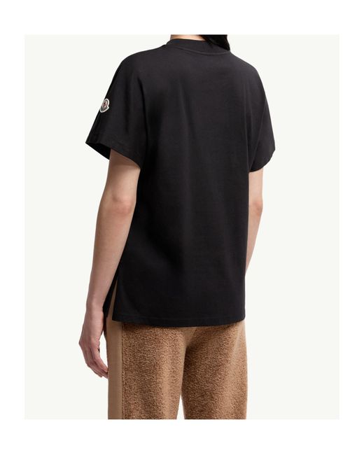 Moncler Black Logo Embroidered Crewneck T-Shirt
