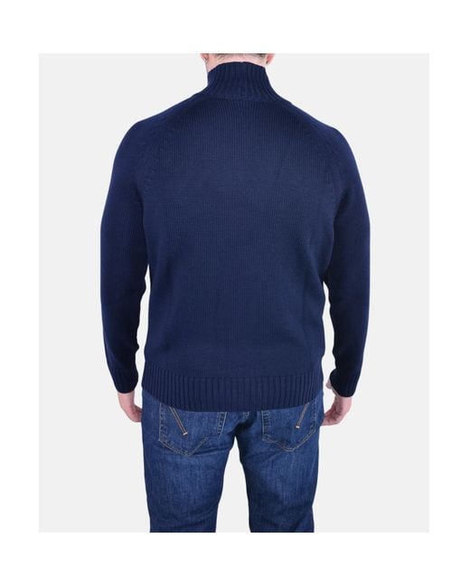 Eleventy Blue Turtleneck Knitted Jumper for men