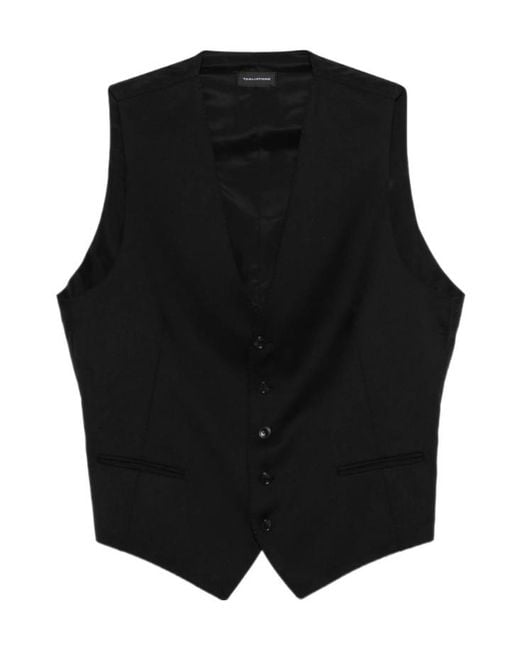 Tagliatore Black Vest With Patch Pockets for men