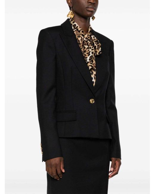 Moschino Black Front Buttoned Blazer
