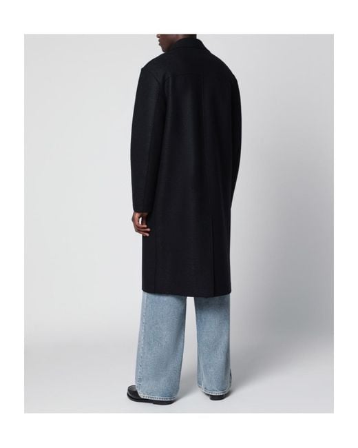 Harris Wharf London Black Long-Sleeved Coat for men